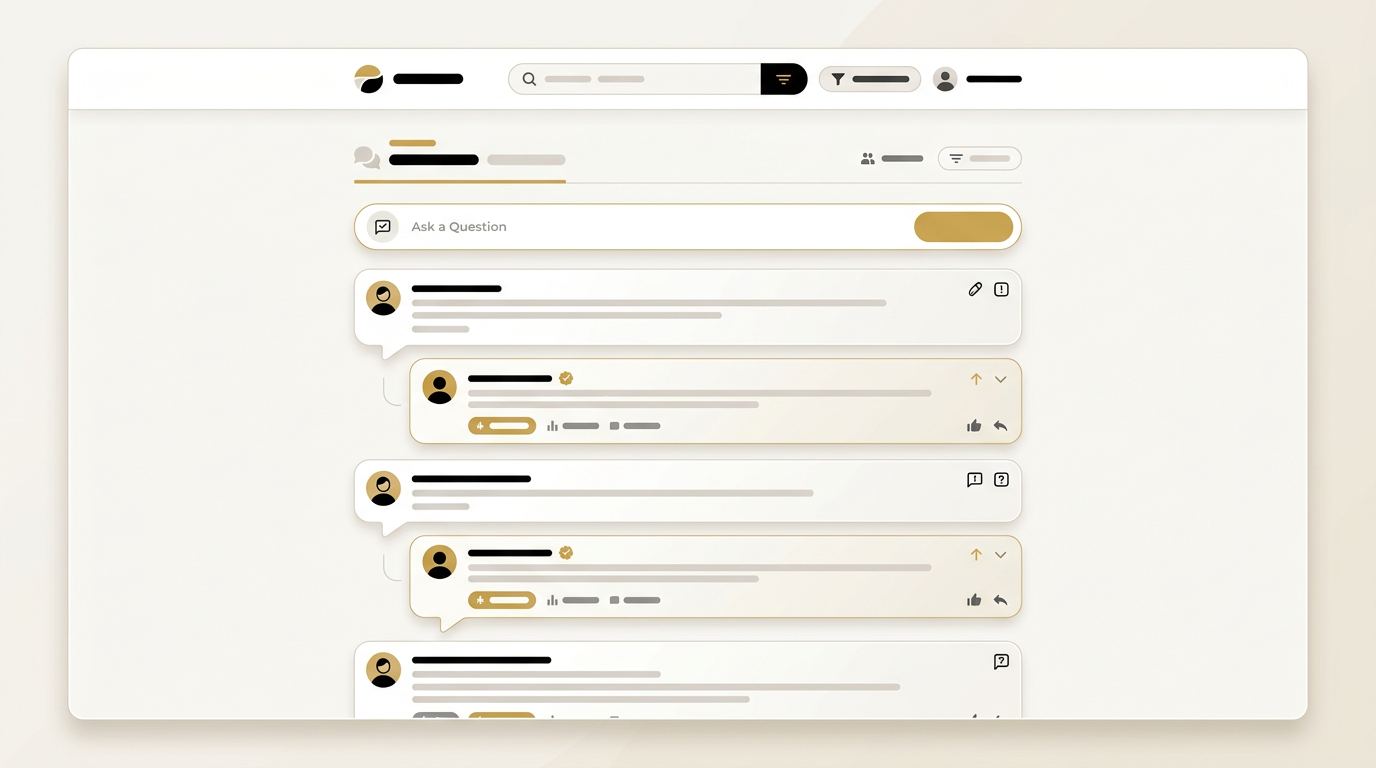 Business listing questions and answers section with chat bubbles