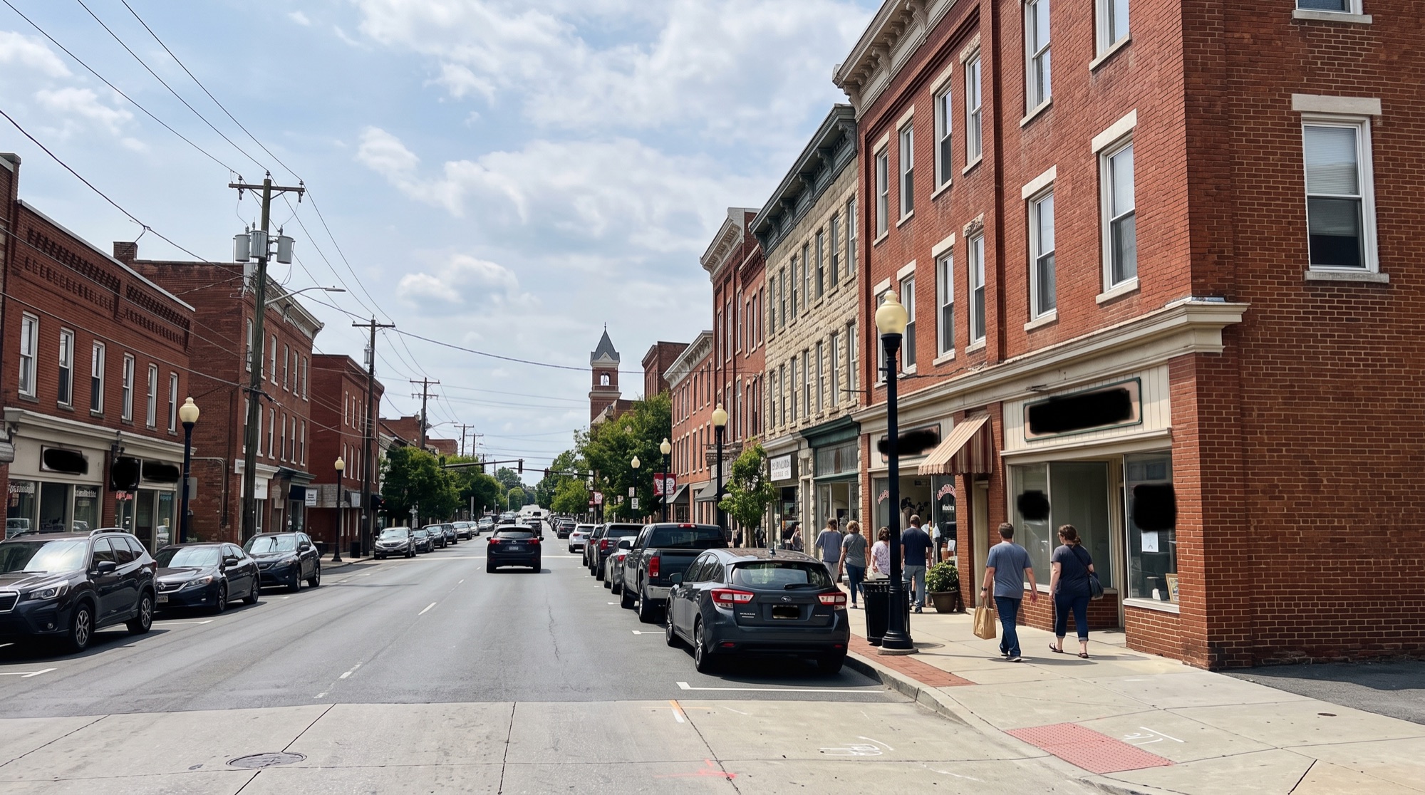 Downtown Martinsburg, West Virginia street view