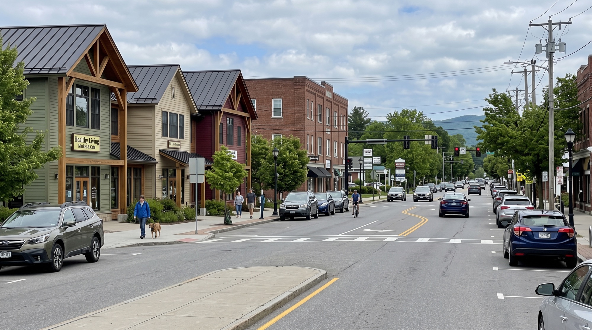 Downtown South Burlington, Vermont street view
